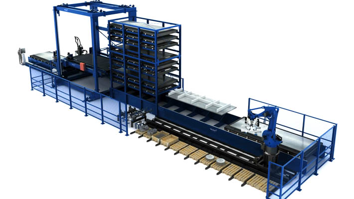 A storage and retrieval material handling solution from Messer Cutting Systems.
